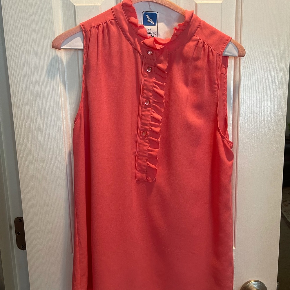 J crew button up ruffle blouse